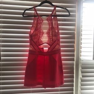 Hot pink Lace Romper (S)